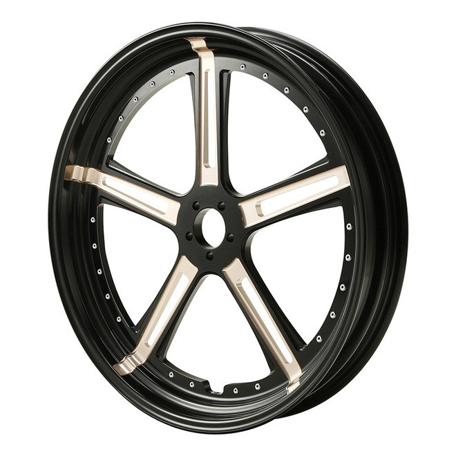 Custom Chrome  21 3.5" Black Billet CNC Front Wheel Rim 5 Spokes Fits For Harley Touring Custom