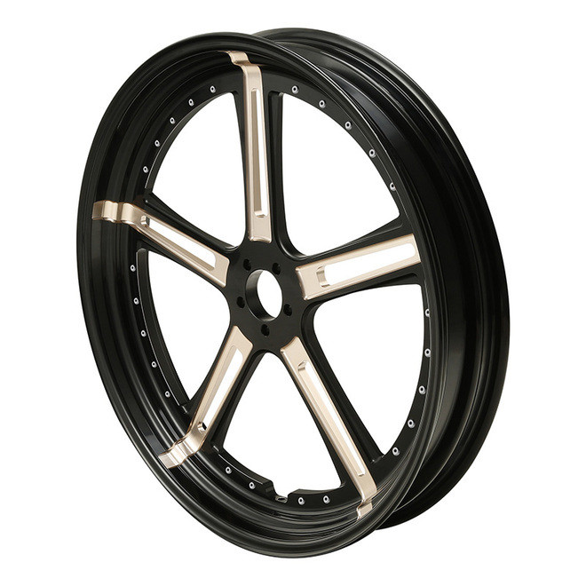 Custom Chrome 23 3.5" Black Billet CNC Front Wheel Rim 5 Spokes Fits For Harley Touring Custom