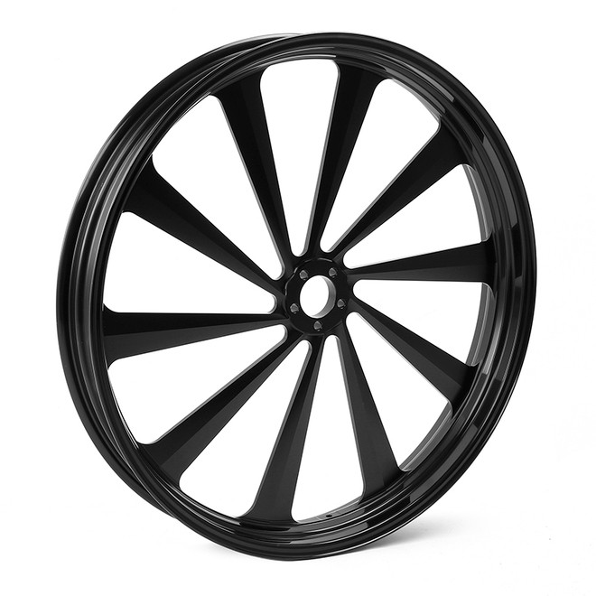 Custom Chrome 23" 3.5" CNC Black Billet Front Wheel Rim 10 Spoke Fit For Harley Touring Custom