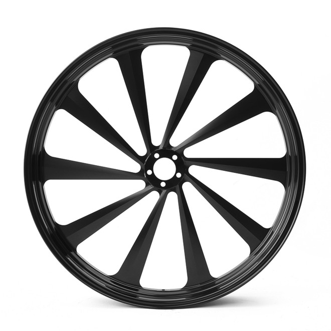 Custom Chrome 26" 3.5" CNC Black Billet Front Wheel Rim 10 Spoke Fit For Harley Touring Custom