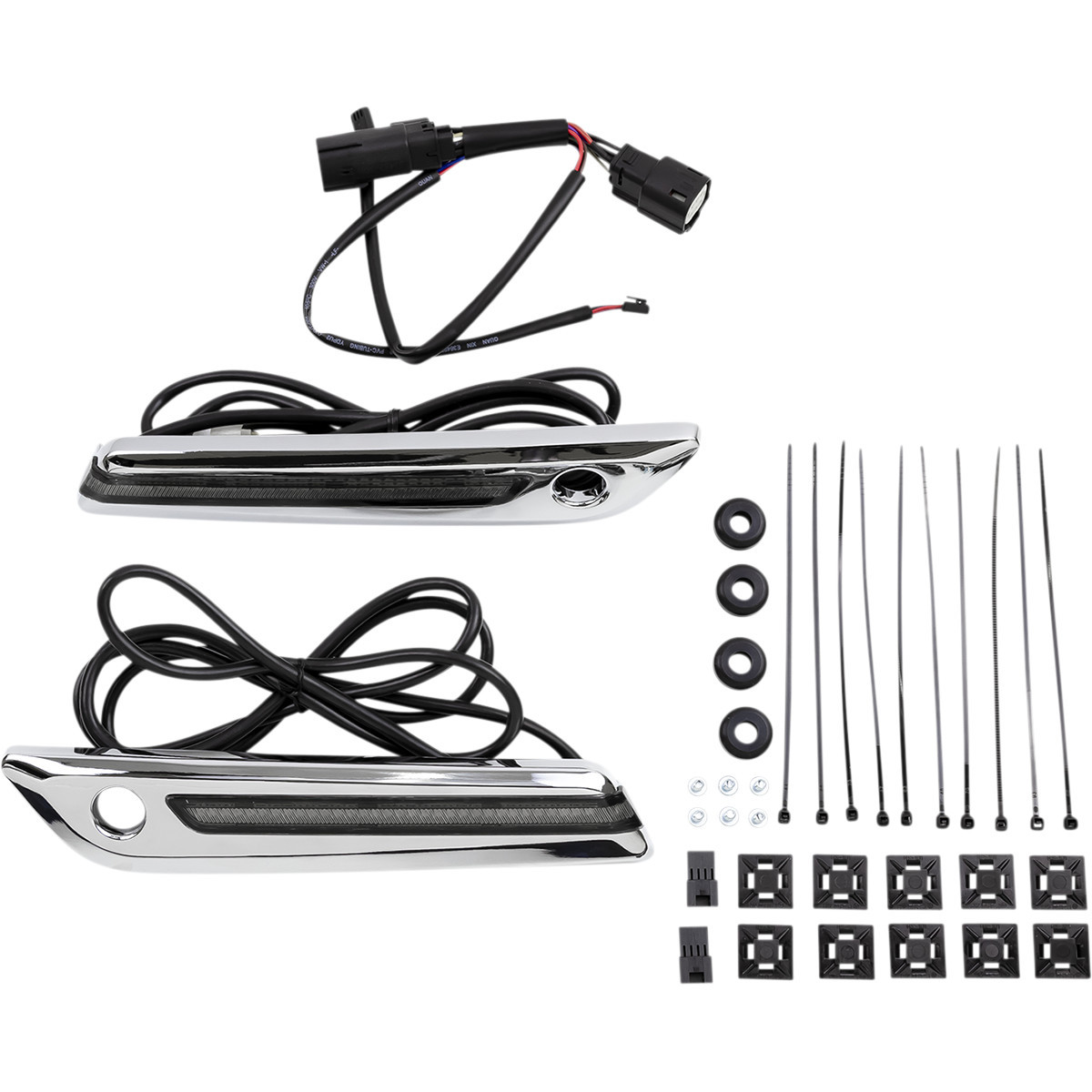 Ciro #40070 - Hinge Covers - Smoke Lens - Chrome