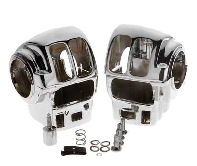 Custom Chrome Handlebar Switch Housings Radio Cruise sets Fit For Harley Touring models 96-06