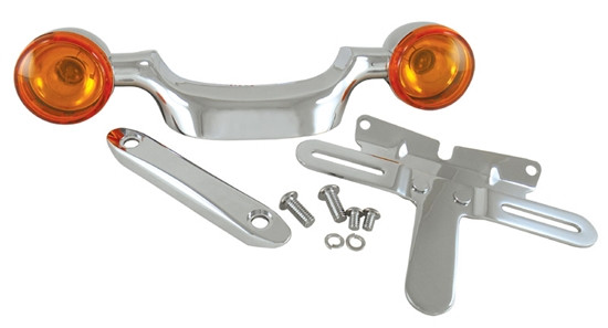 V-FACTOR BULLET TURN SIGNAL BAR &amp; LICENSE PLATE RELOCATION KIT FOR BIG TWIN