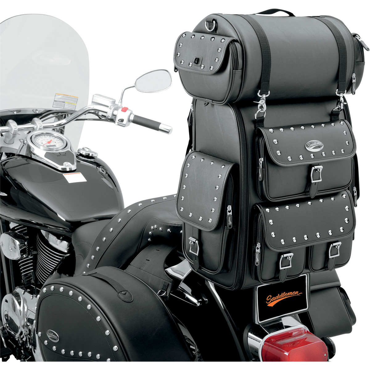 Saddlemen #EX000263 - Sissy Bar Bag - Desperado - Black Studded