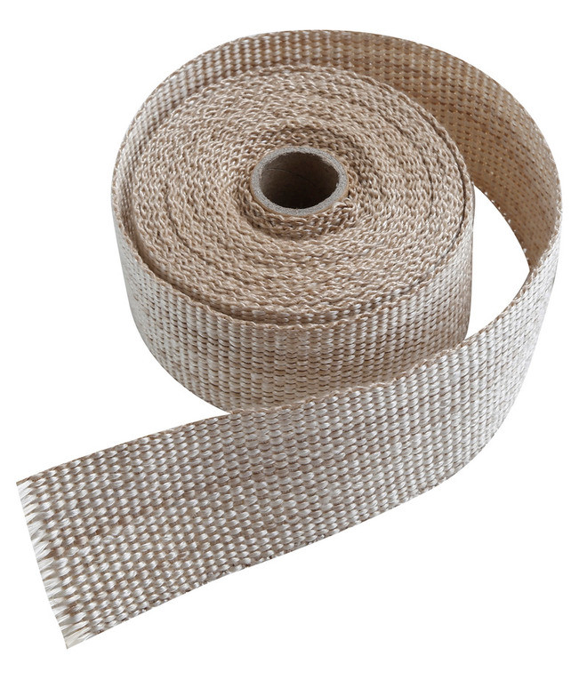 Custom Chrome 2" x 15' Fibreglass Exhaust Manifold Header Pipe Heat Wrap Thermal Tan Tape Roll