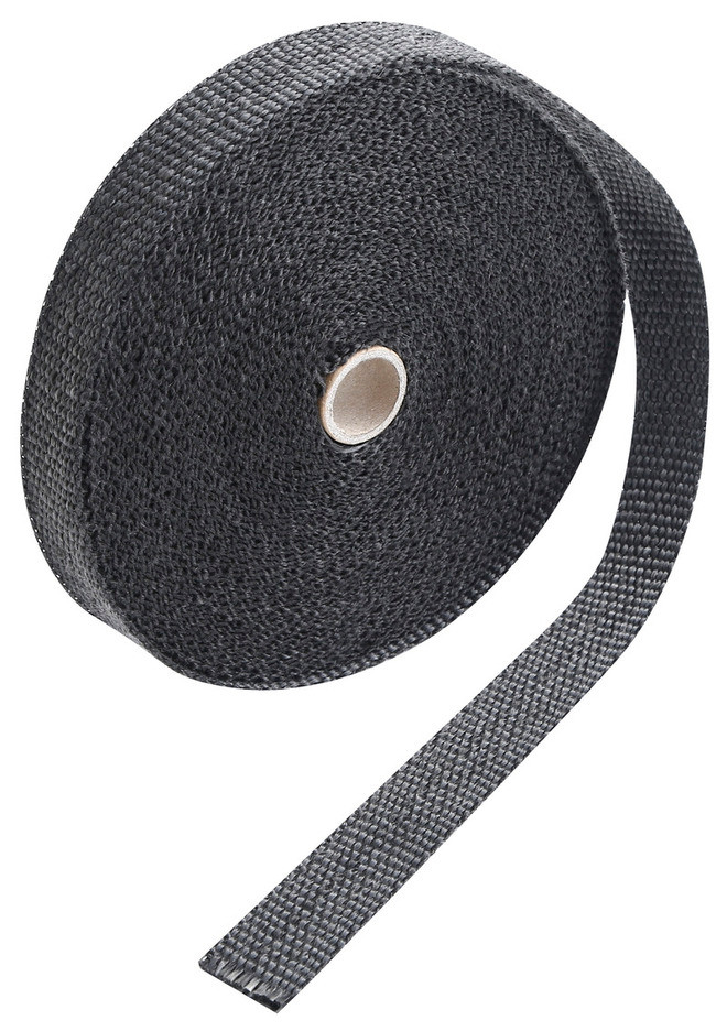 Custom Chrome 1"x50' Fibreglass Black Exhaust Manifold Header Pipe Heat Wrap Thermal Tape Roll