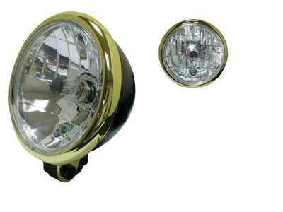 Custom Chrome 5-3/4" Standard Black Bronze Bottom Ring Mount Motor Headlight Fit For Harley