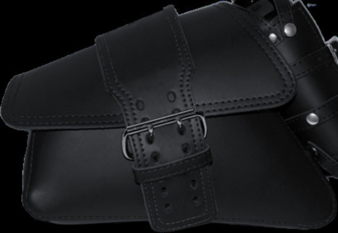 2004 UP SPORSTER BLACK LEATHER SADDLE BAG WITH WIDE STRAP AN