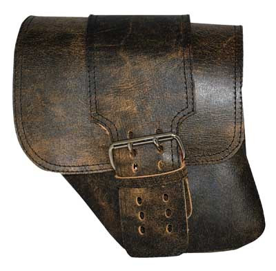DYNA DISTRESSED/RUSTIC LEATHER SOLO SADDLE BAG WITH WIDE STR