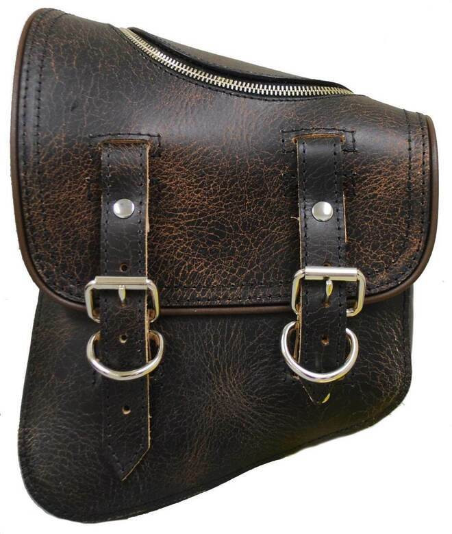 RUSTIC BROWN ZIPPER BAG PLAIN SOFTAIL/ RIGID FRAME