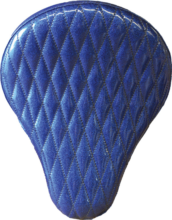 16IN. BLUE METAL FLAKE DIAMOND TUCK SOLO SEAT.
