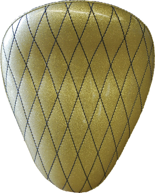 13IN. GOLD METAL FLAKE DIAMOND TUCK SOLO SEAT.