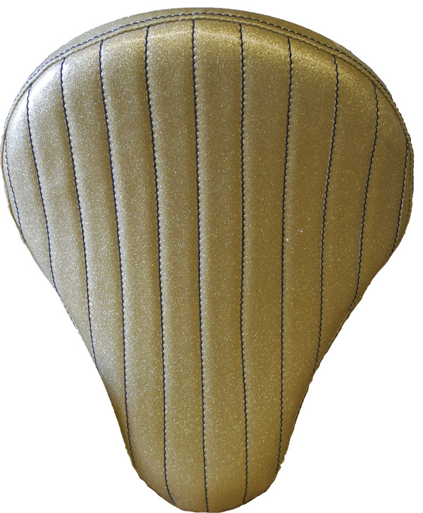 16IN. GOLD METAL FLAKE TUCK & ROLL SOLO SEAT.