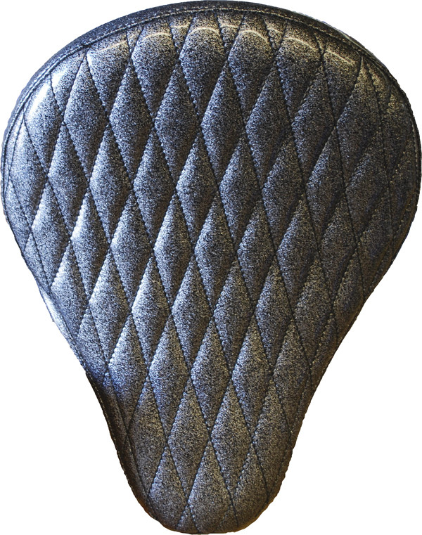 16IN. BLACK METAL FLAKE DIAMOND TUCK SOLO SEAT.
