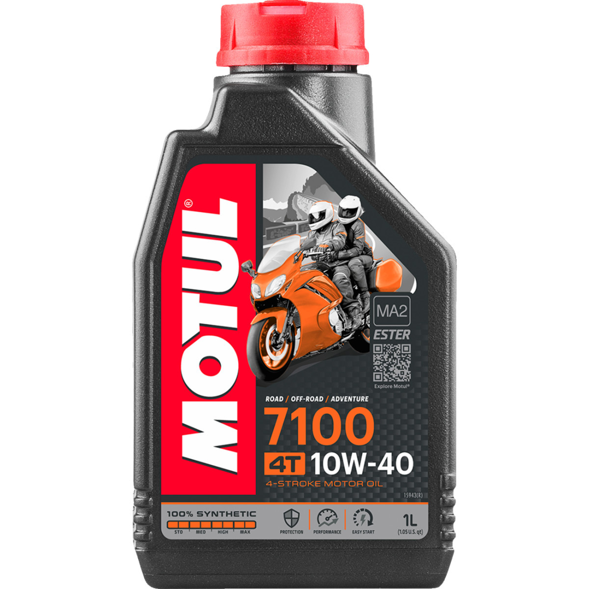 Motul #104091 - 7100 4T Synthetic Oil - 10W-40 - 1L