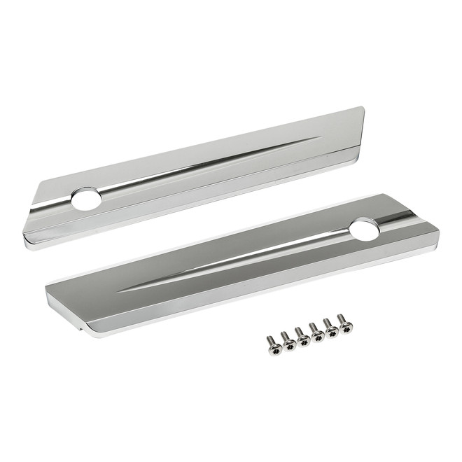 Custom Chrome Saddlebags Hinge Latch Covers Gloss Black Chrome Fit For Harley Touring Road King Glide 14-up