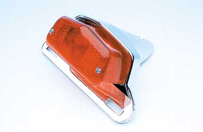 Custom Chrome Rear Red Tail light W/ Chrome License Mounting Bracket For Harley Custom Fender