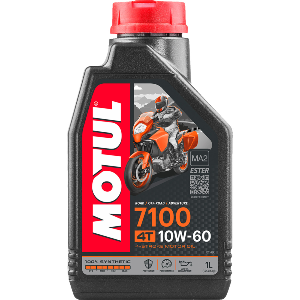 Motul #104100 - 7100 4T Synthetic Oil - 10W-60 - 1L