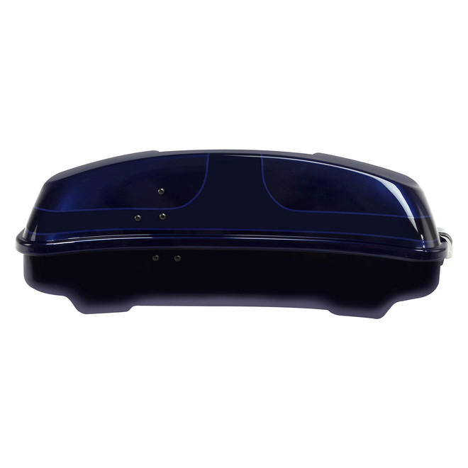 HR3 Zephyr Blue / Black Sunglo 5.5" Razor Style Touring Trunk Luggage For 14-24 Touring