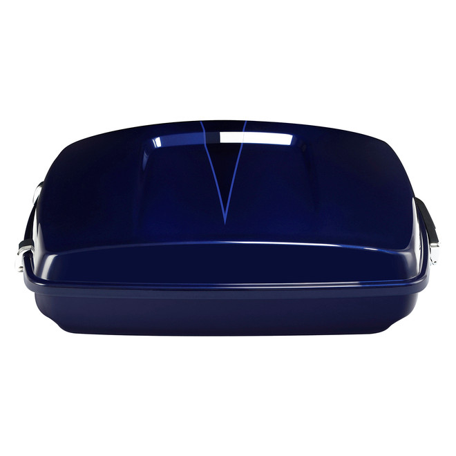 HR3 Zephyr Blue / Black Sunglo 5.5" Razor Style Touring Trunk Luggage For 14-24 Touring