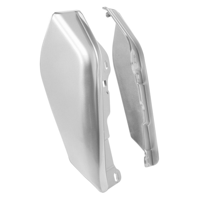 HR3 Candy Red / Silver Honeycomb Fade Mid Frame Air Heat Deflectors For Harley Touring and Trike Models 09-24