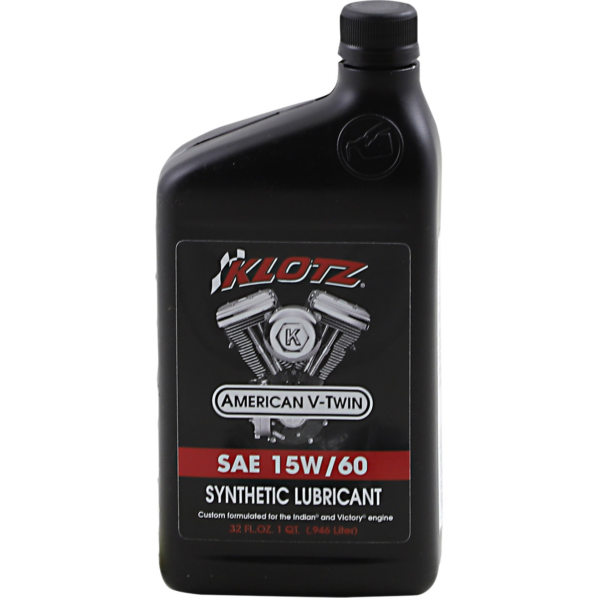 Klotz OIL #KV-1560 - V-Twin Synthetic Oil - 15W-60 - 1 U.S. quart