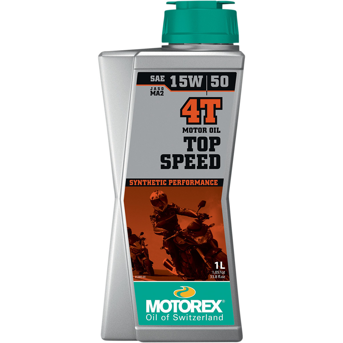 Motorex #308096 - Top Speed Synthetic 4T Engine Oil - 15W-50 - 1L