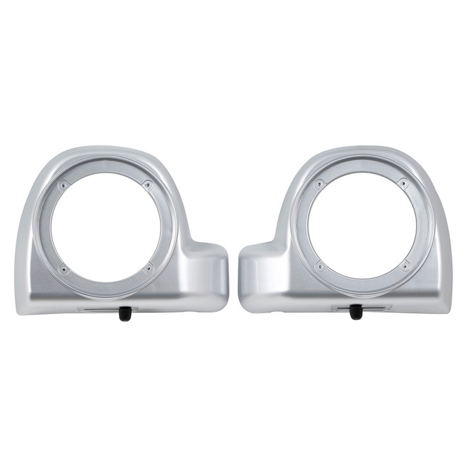 HR3 Silver / Black Honeycomb Fade Lower Fairing Speaker Pods For Harley Touring Models 2014-2024