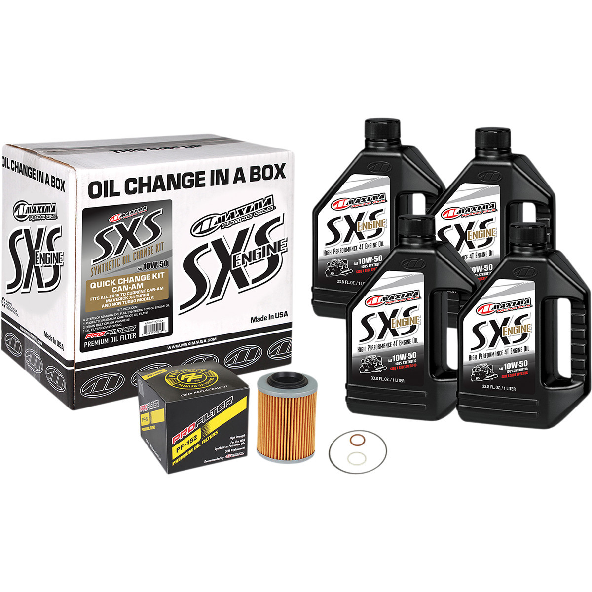 Maxima Racing OIL #90-219013-CA - SXS Synthetic Oil Change Kit - Can-Am - 10W-50