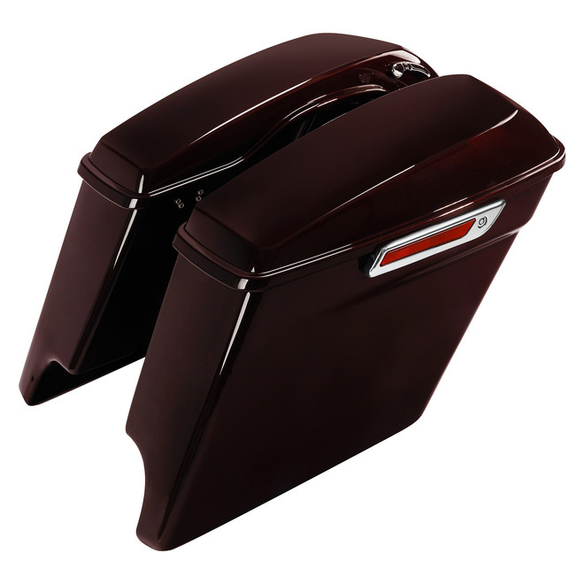 HR3 Midnight Crimson 5" Stretched Extended Saddlebags For Harley Touring 2014-2023