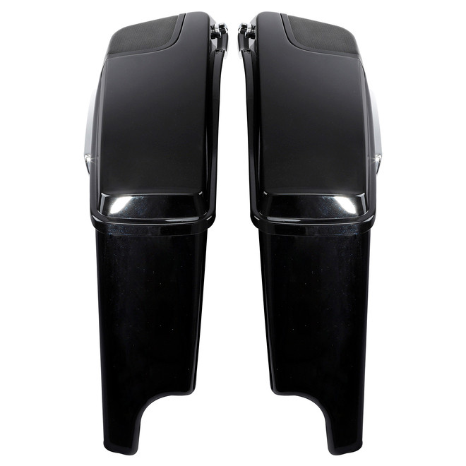 HR3 Candy Cobalt / Indigo Ink 5" Stretched Extended Saddlebags with speaker lids For Harley Touring 2014-2023