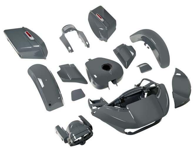 HR3 Gunship Gray Complete Body Fairing Kit For Harley Road Glide FLTRX 15-23