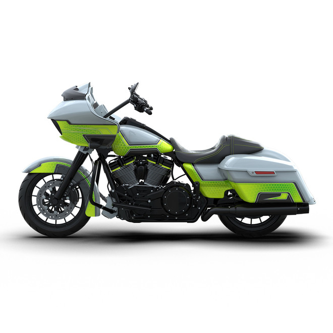 APPLE GREEN / WHITE GRAY CUSTOM BODYKIT FOR ROAD GLIDE 15-UP