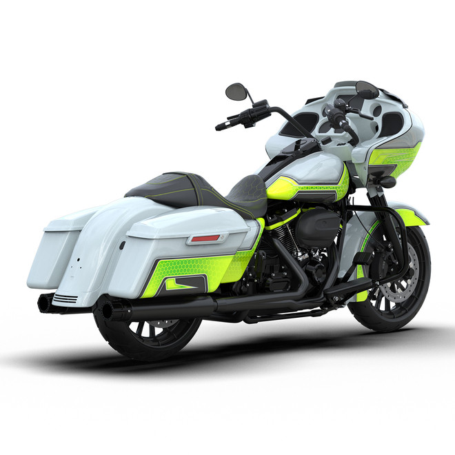 APPLE GREEN / WHITE GRAY CUSTOM BODYKIT FOR ROAD GLIDE 15-UP