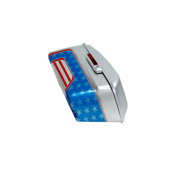PATRIOTIC RED WHITE AND BLUE HARD SADDLEBAGS (REGULAR) 14-TR