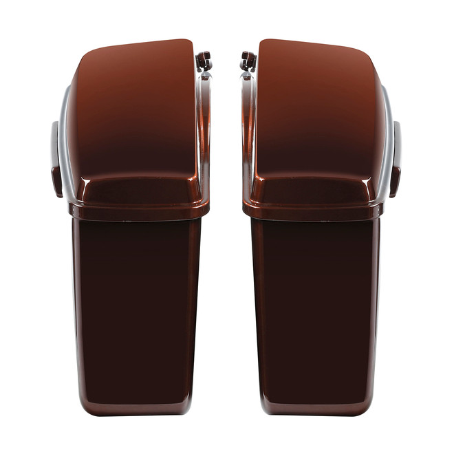 HR3 Auburn Sunglo & Black Hole With Rich Bourbon Hard Saddlebags (Regular)For 14-23 Harley Touring