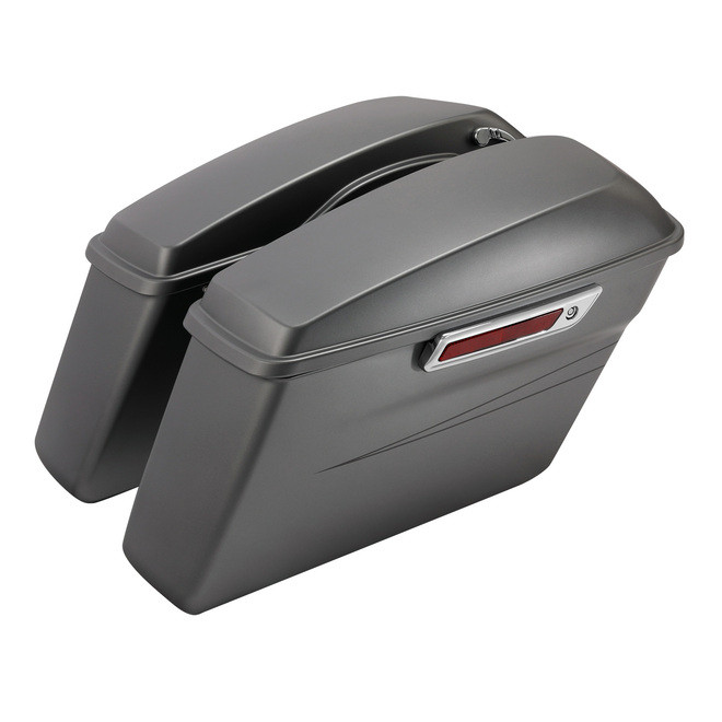 HR3 Charcoal Denim Hard Saddlebags (Regular) For 14-23 Harley Touring