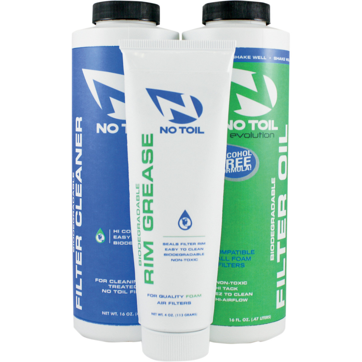 NO Toil #EV109 - Evolution Filter Oil, Cleaner, and Rim Grease Kit