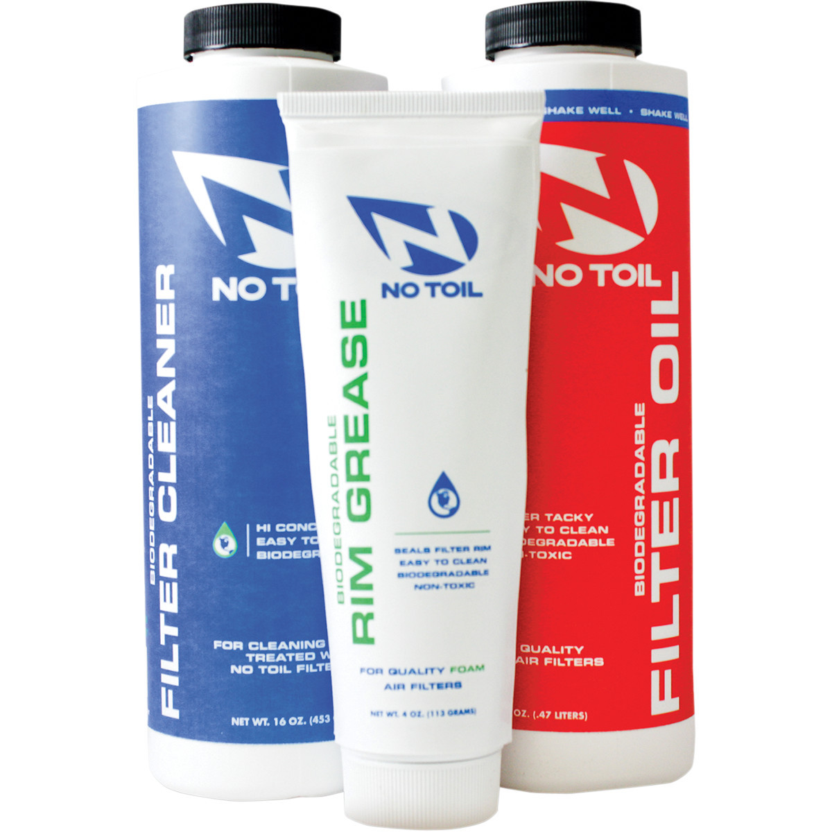 NO Toil #NT209 - Filter Oil, Cleaner, and Rim Grease Kit