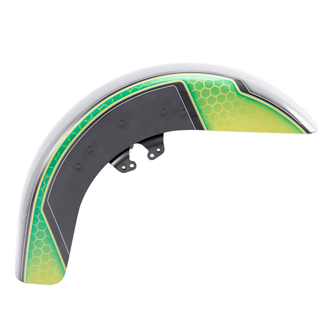 APPLE GREEN / WHITE GRAY / FRONT FENDER FOR TOURING 14UP/1EA