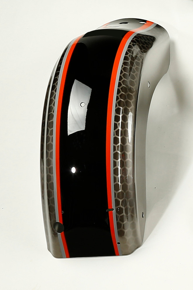 BLACK HONEYCOMB FADE CUSTOM CHROME /REAR FENDER TOURING 09UP