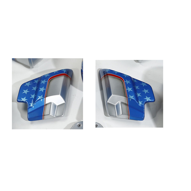PATRIOTIC RED WHITE AND BLUE SIDE COVERS FOR TOURING 09-UP