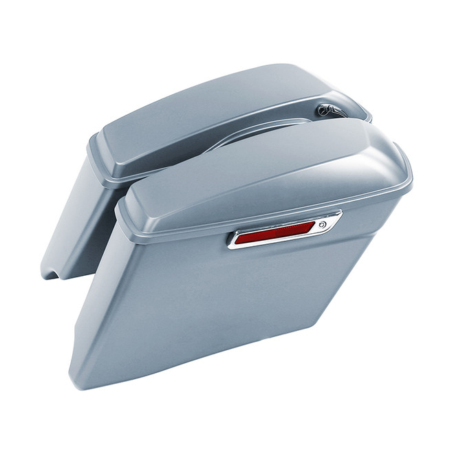 BARRACUDA SILVER DENIM CVO STRETCHED SADDLEBAGS TOURING 14UP