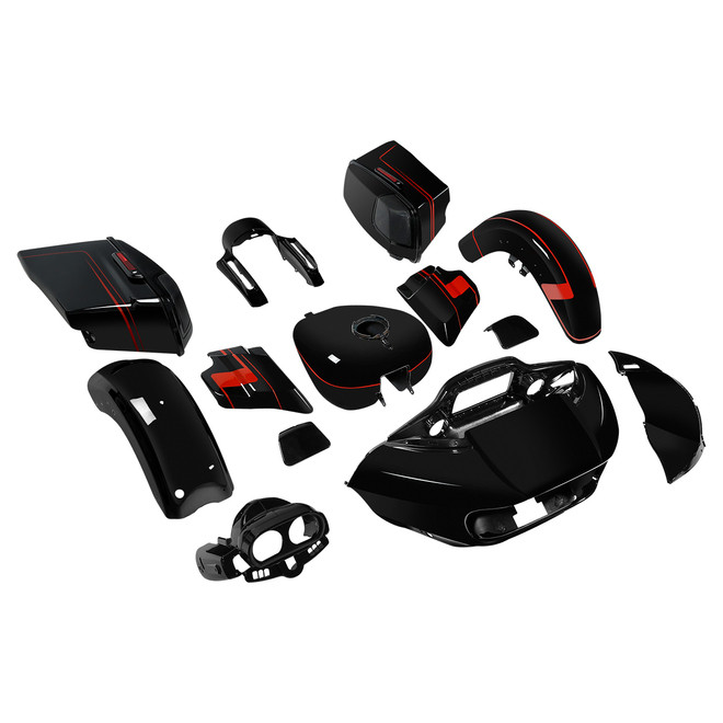 HR3 Black Earth & Vivid Black Complete Body Fairing Kit For Harley CVO Road Glide FLTRXSE 15-23