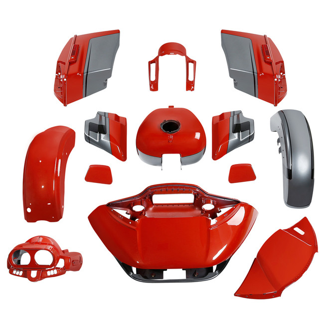 HR3 Pearl Red & Silver Gray CVO Road Glide Fairing Kit