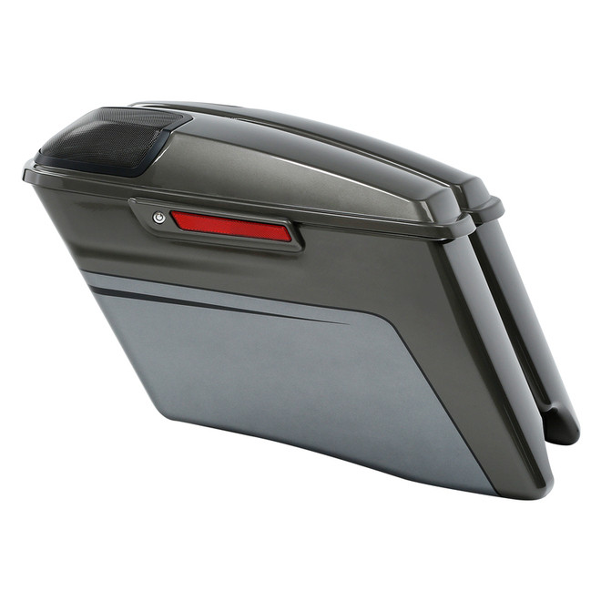 INDUSTRIAL GRAY/SILVER GRAY CVO STRETCHED SADDLEBAGS 14U TR