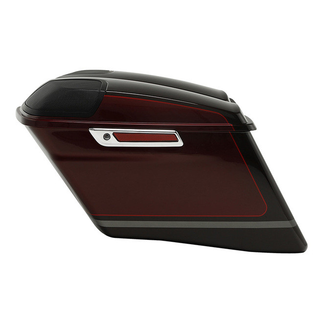 HR3 Black Forest & Wineberry CVO Stretched Saddlebags with Speaker Lids For 14-23 Harley Touring