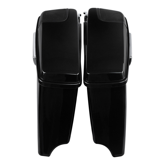 HR3 Dark Slate Candy / Arctic Black CVO Stretched Saddlebags with Speaker Lids For 14-23 Harley Touring
