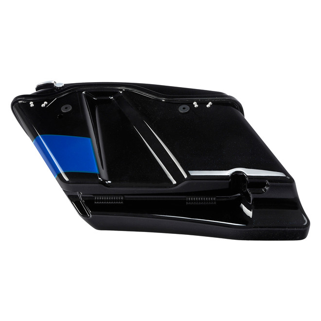 HR3 Candy Cobalt / Indigo Ink CVO Stretched Saddlebags with Speaker Lids For 14-23 Harley Touring