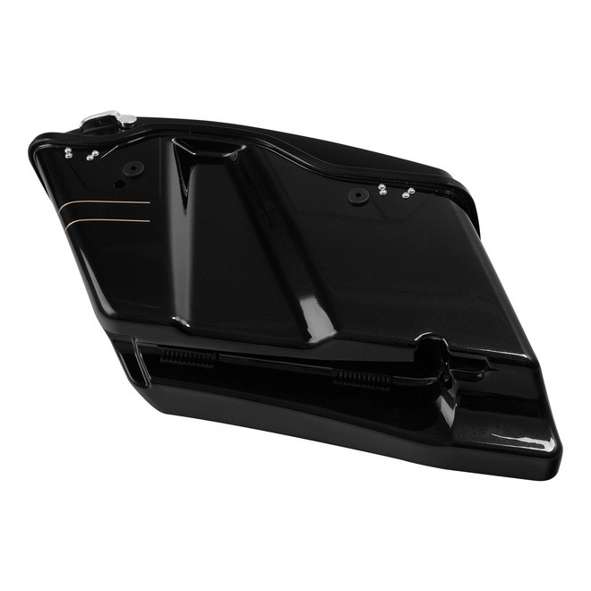 HR3 Black Quartz 2016RGS CVO Stretched Saddlebags with Speaker Lids For 14-23 Harley Touring